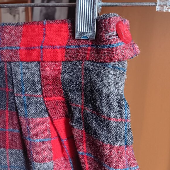 24W 24" Vintage 1960's Womens Skirt RED/GRAY PLAID WOOL MID RELIC CAMP - Picture 3 of 8